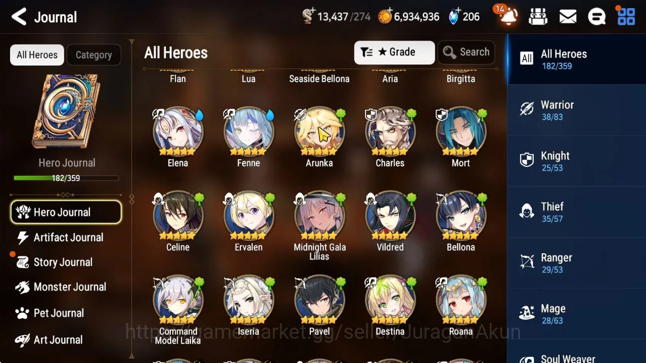 Epic Seven Mid-Tier Asia verif|16 ML [DB Senya,Empreyan ilynav,DK Shar image 1
