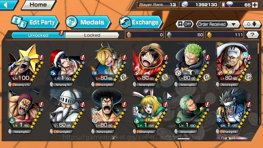 One Piece Bounty Rush Accounts Mid-Tier Global | 4 META EX | Sakazuki,S-Snake,Ace & Yamato,Gear Five Monkey D Luffy | Rank 4