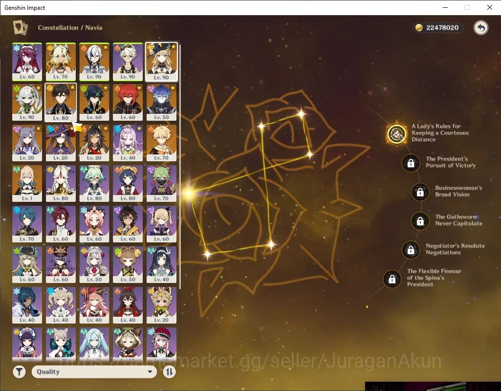 Genshin Impact Accounts Starter ASIA|AR 56|7 Limited + 6 [5 Star's Weapon]|Xilonen+Sign,Navia C1+Sign,Arlecchi,Flins,Etc|MC 5