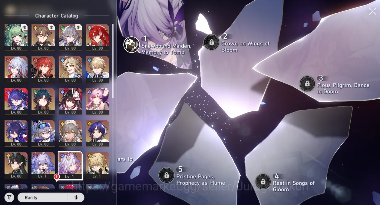 Honkai Star Rail Accounts Mid Game ASIA [TL70] 10 Limited (Castorice, Huohuo,Archeron,Argenti,ImbibitorLunae+Sign&ETC)|Story 4