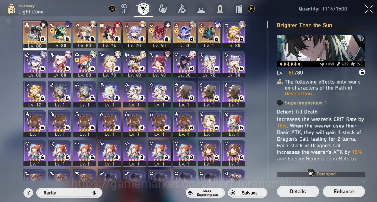 Honkai Star Rail Accounts Mid Game ASIA [TL70] 10 Limited (Castorice, Huohuo,Archeron,Argenti,ImbibitorLunae+Sign&ETC)|Story 6