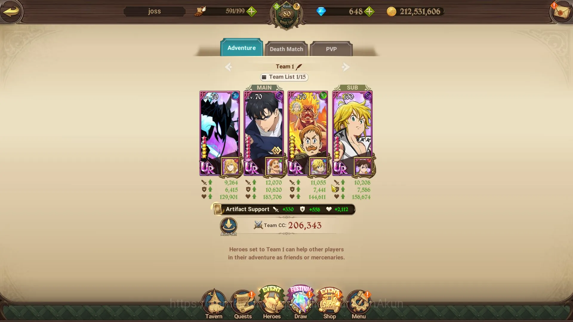 The Seven Deadly Sins: Grand Cross Accounts Global|3,6M CC|2LR+6UR+Solev Collab|Ludociel,Eliza image 2