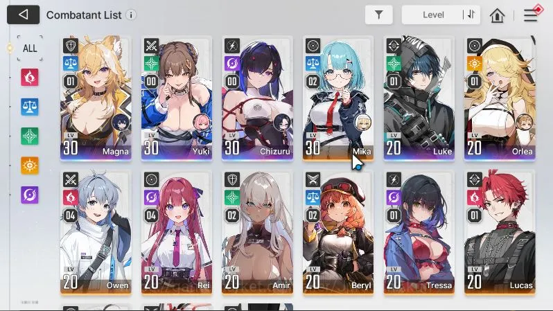 Chaos Zero Nightmare Accounts GLOBAL Lv23|5 SSR(MagnaM1,Yuki,Chizuru,LukeM1,OrleaM1) 10SR(OwenM4,ReiM4)9SR Partner|Log 4
