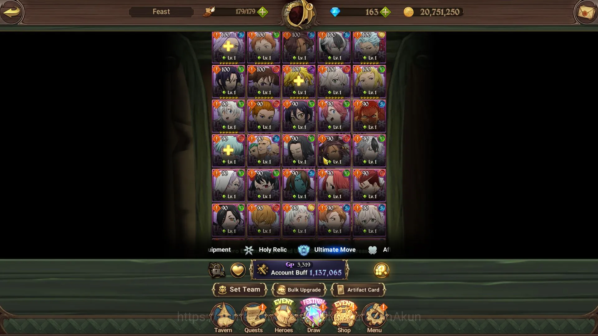 The Seven Deadly Sins: Grand Cross Accounts Starter Global  | 1,1M CC| Starter | CH 5 | 4 UR + 163 Gems| Meresca, DKM 2/6 3