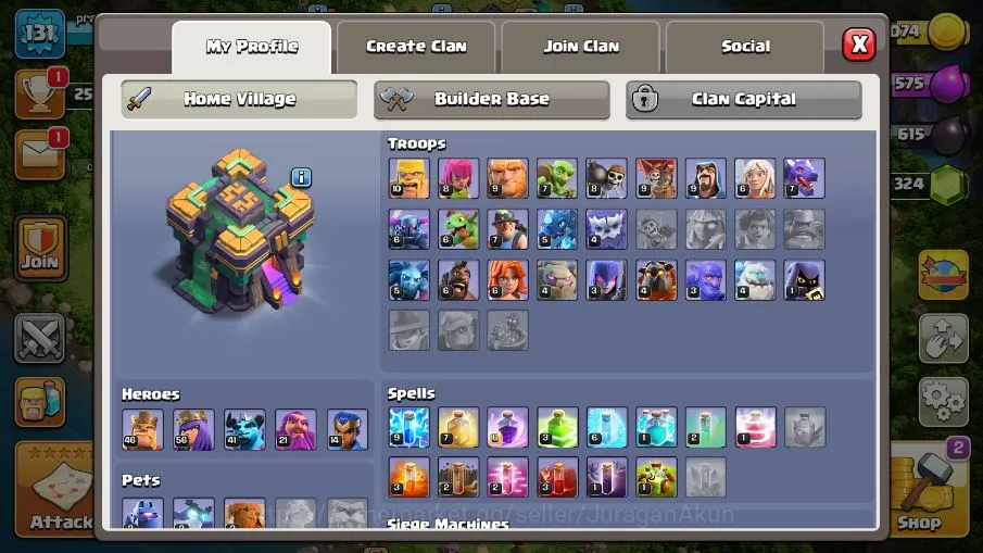 Clash of Clans Accounts Builder Base TH 14 - BH 10|LV 131|TROPHY 2525|HH 7|BK 46,AQ 56,GW 21,MP 41,RC 14|CN OFF|Protect OFF 2