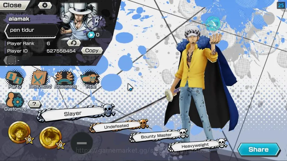 One Piece Bounty Rush Accounts Mid-Tier Global| 4 META EX | Awaken Lucci, Daimyo Oden, Oniga Kid & Law, Pirates Roger | Rank 2