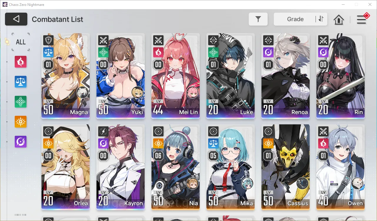 Chaos Zero Nightmare Accounts GLOBAL Lv41| 8 SSR (Yuki+Sign,RenoaM1,MagnaM1,Luke image 2