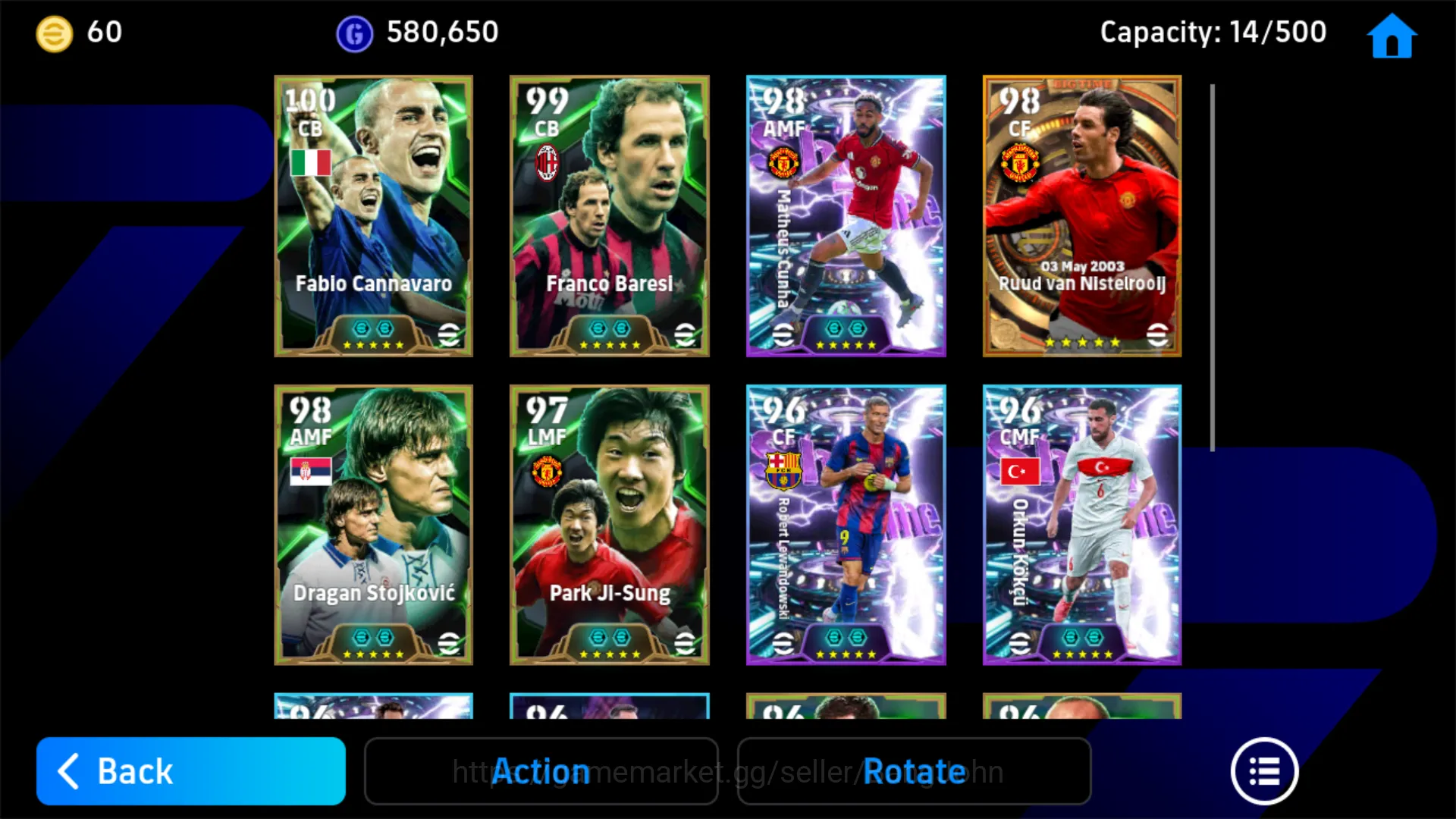eFootball Accounts Others EFB210B		 Power 3159 | Cannavaro Epic | Baresi Epic | Cunha  Show Time | Ruud van Big Time 2