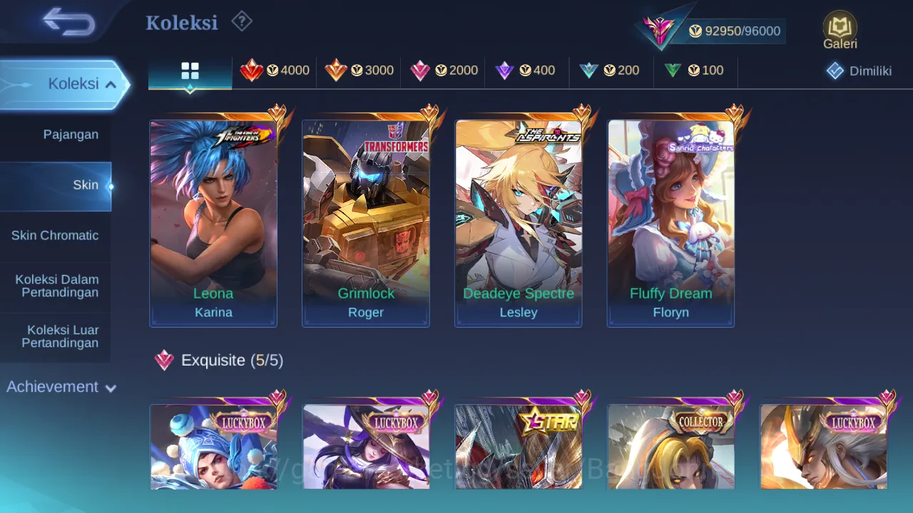 Mobile Legends: Bang Bang Accounts Others Hero 131 | Skin 346 | Legend Alucard | Aspirants Lesley | Luckybox Martis 12