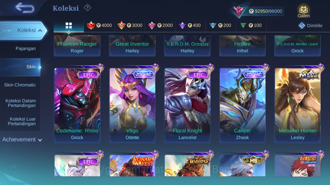 Mobile Legends: Bang Bang Accounts Others Hero 131 | Skin 346 | Legend Alucard | Aspirants Lesley | Luckybox Martis 19