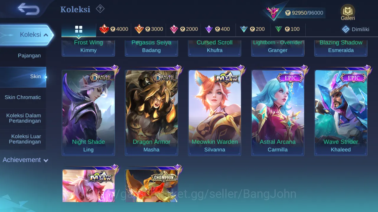 Mobile Legends: Bang Bang Accounts Others Hero 131 | Skin 346 | Legend Alucard | Aspirants Lesley | Luckybox Martis 3