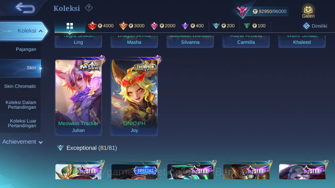 Mobile Legends: Bang Bang Accounts Others Hero 131 | Skin 346 | Legend Alucard | Aspirants Lesley | Luckybox Martis 4