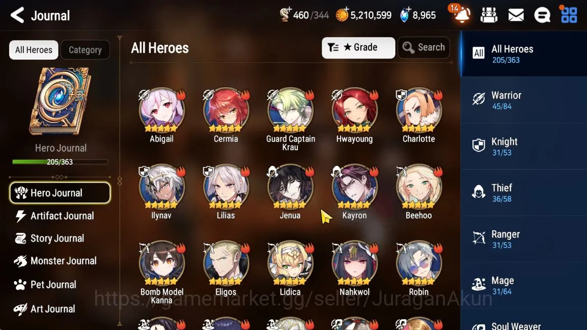 Epic Seven Accounts Mid-Tier ASIA Unverif 9 ML Hero(Harsetti, Blood Moon Haste, DD Ray, Vildred, Etc)+Limit Summer Full 4