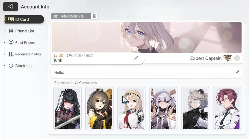 Chaos Zero Nightmare Accounts GLOBAL|Lv 40| 7 SSR(Orlea M1,Khalipe,Haru,Kayron,Renoa,Rin,Veronica)+ 10SR + 22SR Partner|Cry 2