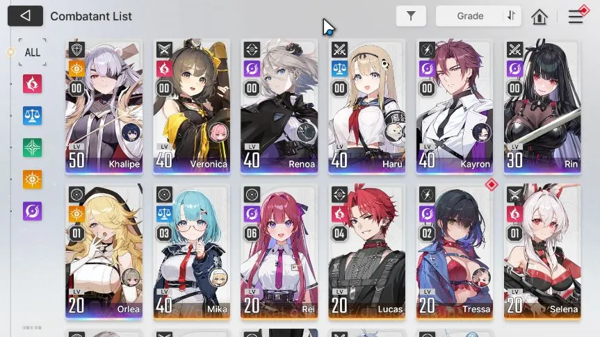 Chaos Zero Nightmare Accounts GLOBAL|Lv 40| 7 SSR(Orlea M1,Khalipe,Haru,Kayron,Renoa,Rin,Veronica)+ 10SR + 22SR Partner|Cry 3
