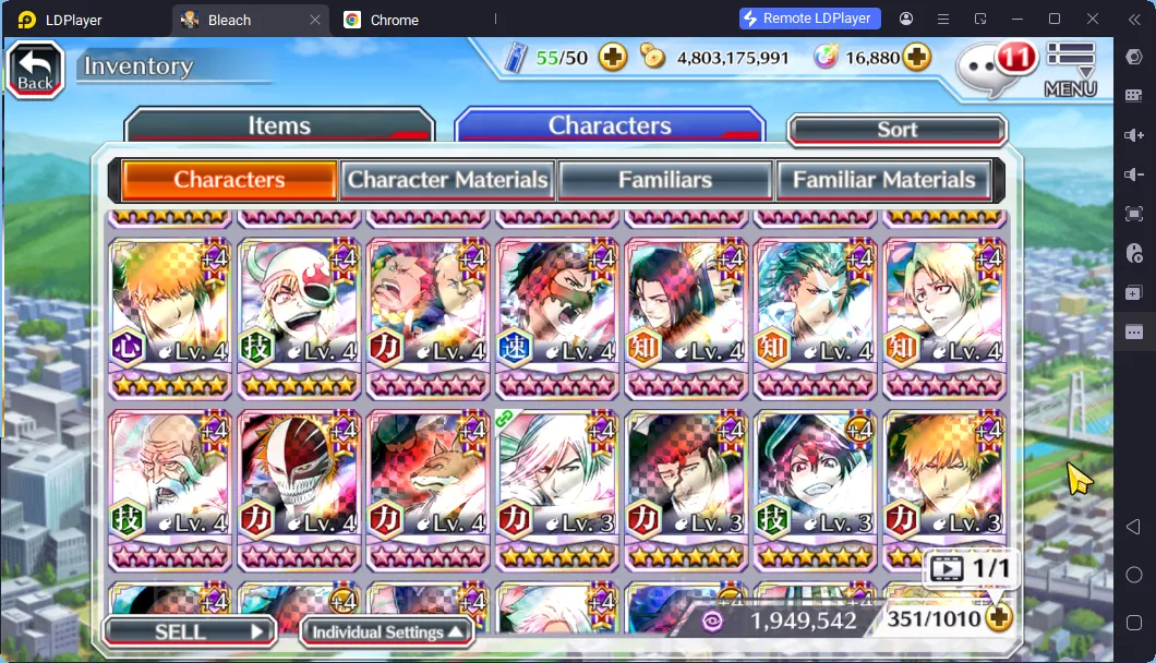 Bleach: Brave Souls Accounts High-End GLOBAL 16K Orb|2 MT(Renji TYBW25,Gremmy 9th) + 13 Char 5/5(Trio TYBW25, Gremmy 9th 2