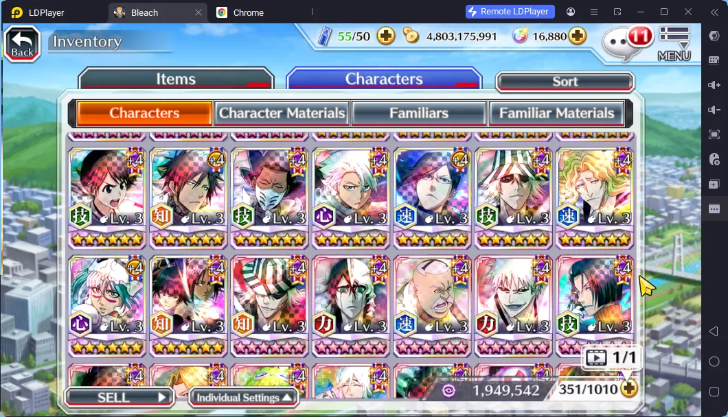 Bleach: Brave Souls Accounts High-End GLOBAL 16K Orb|2 MT(Renji TYBW25,Gremmy 9th) + 13 Char 5/5(Trio TYBW25, Gremmy 9th 5