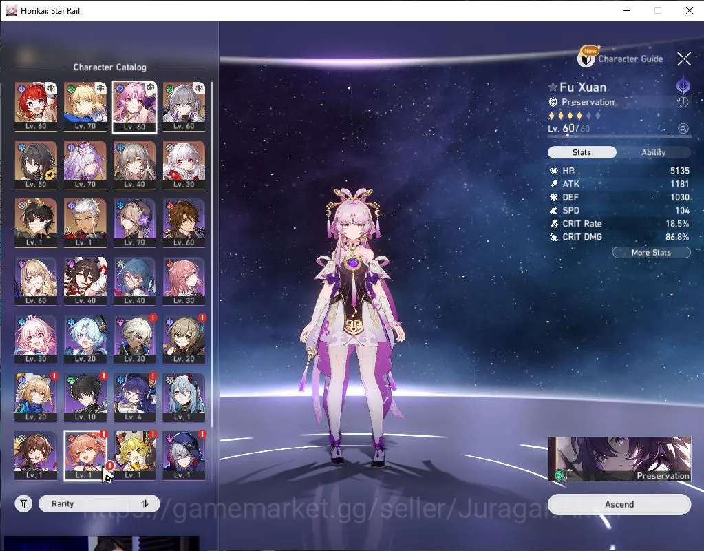 Honkai Star Rail Mid Game Asia|TL 58|5 limited|Saber+Sign,Castorice,B3,Ruan  image 1
