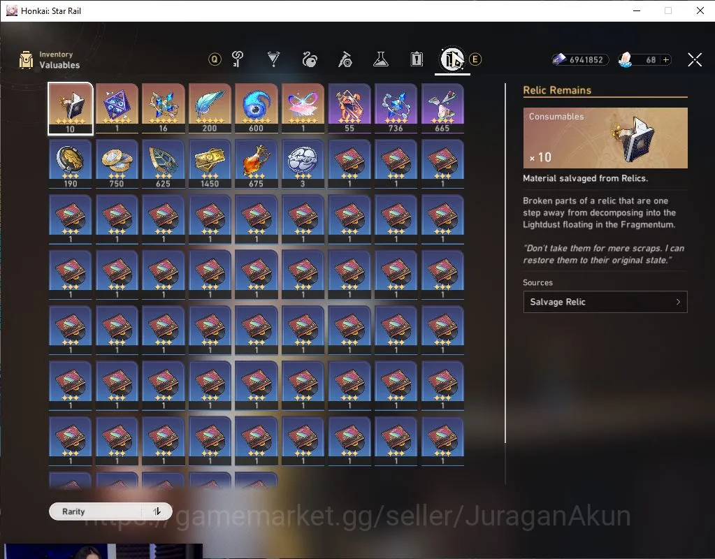 Honkai Star Rail Accounts Mid Game Asia|TL 58|5 limited|Saber+Sign,Castorice,B3,Ruan Mei E1,Dante,Archer|Mc 4