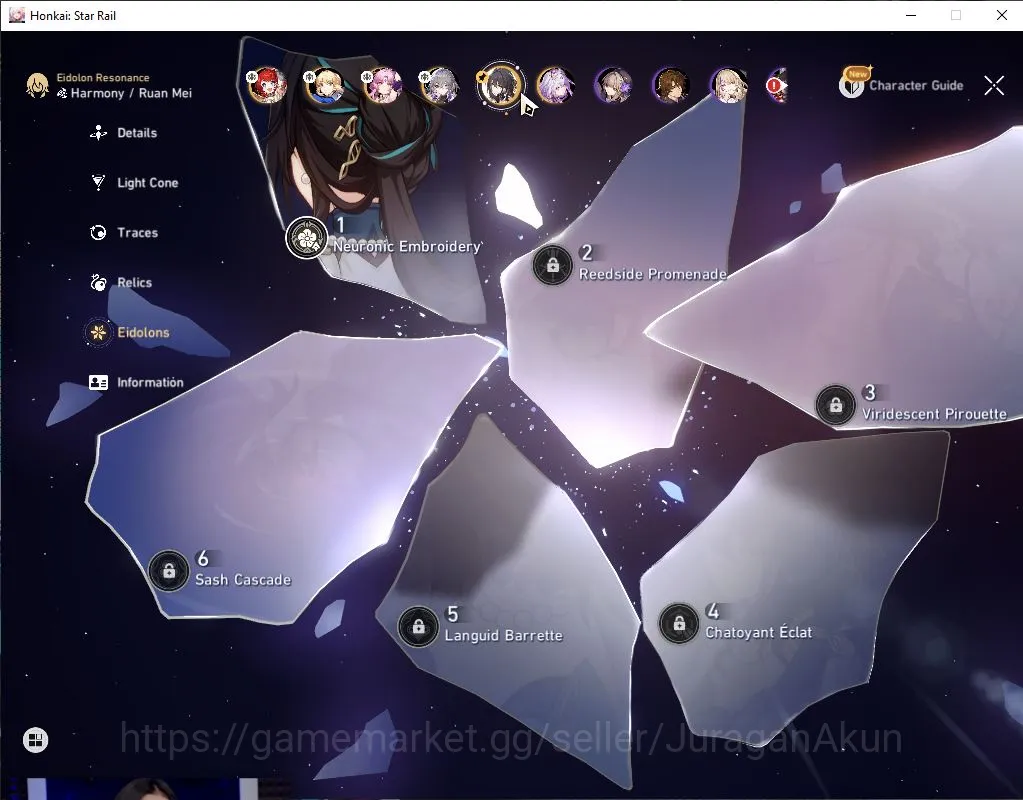 Honkai Star Rail Accounts Mid Game Asia|TL 58|5 limited|Saber+Sign,Castorice,B3,Ruan Mei E1,Dante,Archer|Mc 5
