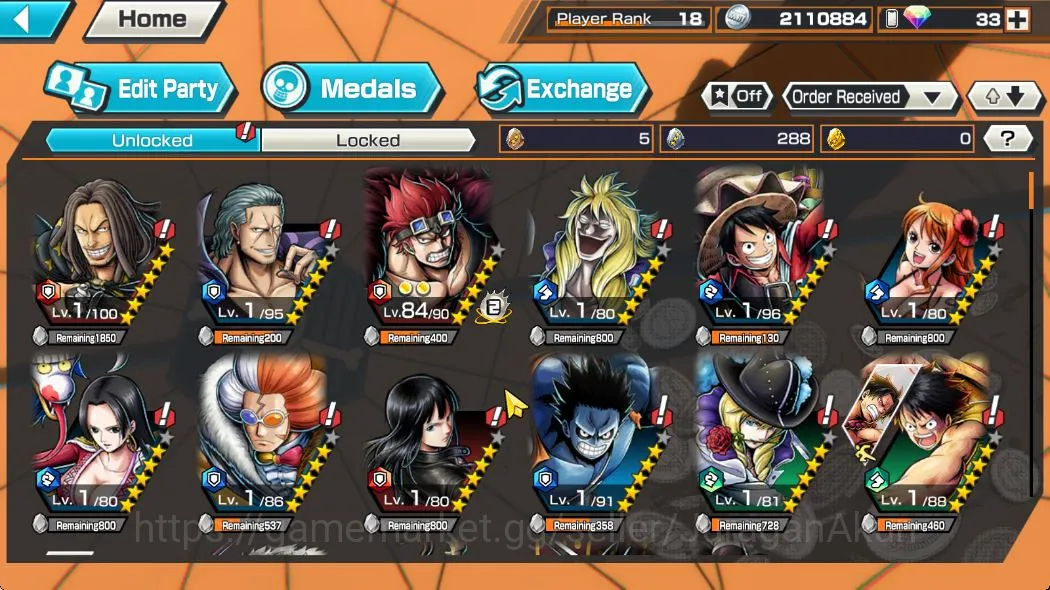 One Piece Bounty Rush Accounts Mid-Tier Global|8 META Extreme[Olin the Oiran,Linlin,Kaido,Kuzan,Borsalino,Rob 2