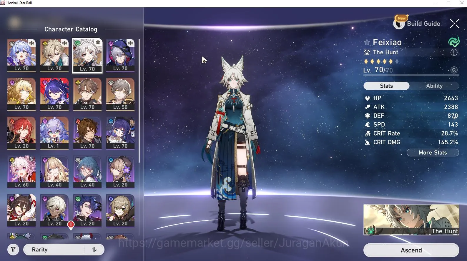 Honkai Star Rail Accounts Mid Game Asia [TL60] FUA Team (Feixiao+Sign,Robin,Aventurine | Aglaea,AcheE1) and etc |Take 3