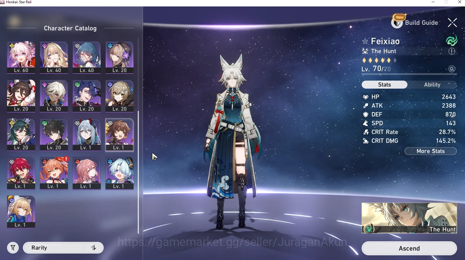 Honkai Star Rail Accounts Mid Game Asia [TL60] FUA Team (Feixiao+Sign,Robin,Aventurine | Aglaea,AcheE1) and etc |Take 4
