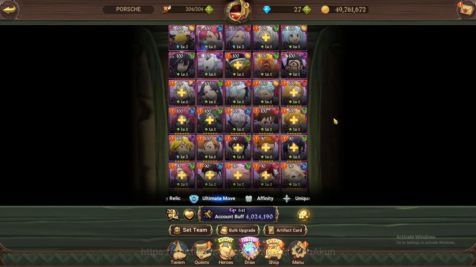 The Seven Deadly Sins: Grand Cross Accounts Midgame ASIA|4M CC|10 UR + Many 2