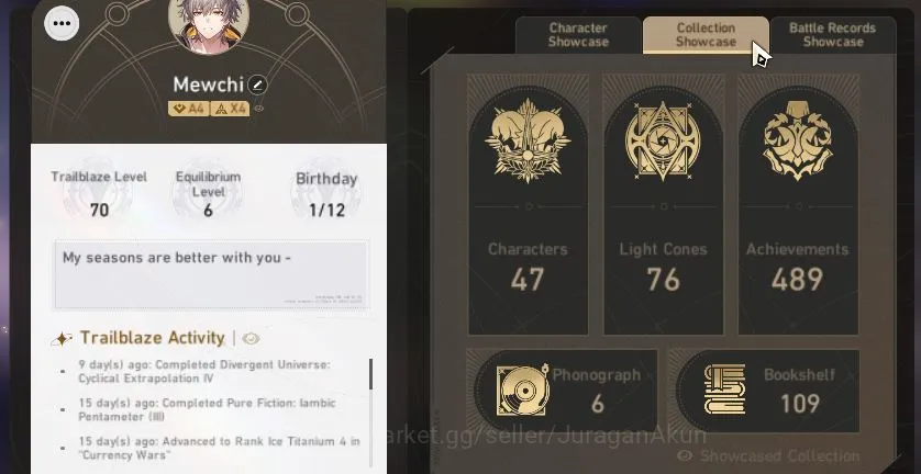 Honkai Star Rail Accounts Mid Game Asia|TL 70|16 Limited |Cyrene+Sign,Phainon+Sign,Sunday+Sign,Castorice,Saber,ETC|MC 2