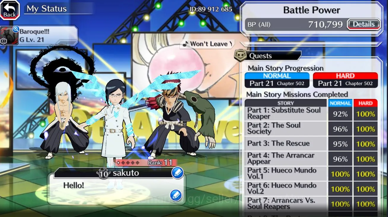 Bleach: Brave Souls Accounts Mid-Tier [GLOBAL] 48K Orbs | Rukia 10th Anniv, Aizen Fierce, Uryu+Renji+Jushiro TYBW25 etc 2