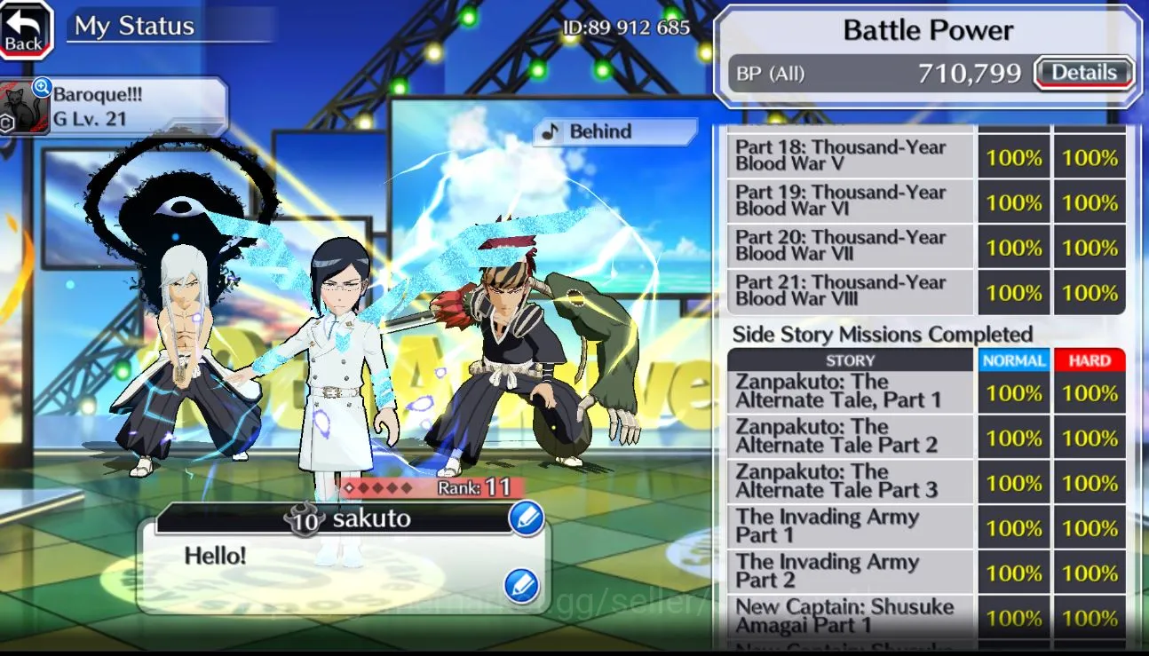 Bleach: Brave Souls Accounts Mid-Tier [GLOBAL] 48K Orbs | Rukia 10th Anniv, Aizen Fierce, Uryu+Renji+Jushiro TYBW25 etc 6