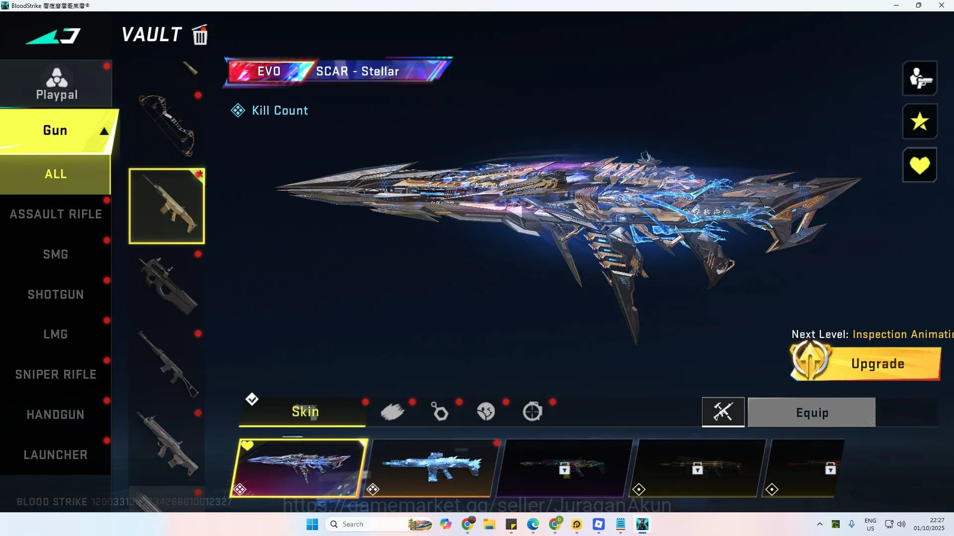 Blood Strike Accounts Rare Skin ASIA| 1 EVO SCAR Stellar 8 Eternal ETHAN (ClayMore,M4A1,MP5,Vector,KAG6,AUG,Kar98k) 24 5