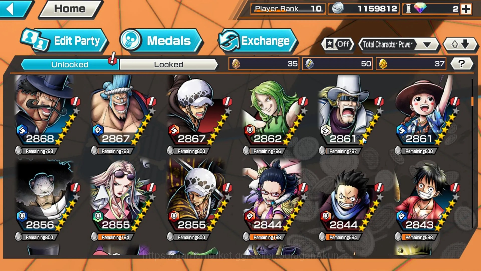 One Piece Bounty Rush Accounts Mid-Tier Global| 5 Meta Extreme (Kizaru,Zepyr,Bigmom Transform,Kaido,Bigmom Olin)|Rank 10|Log 5