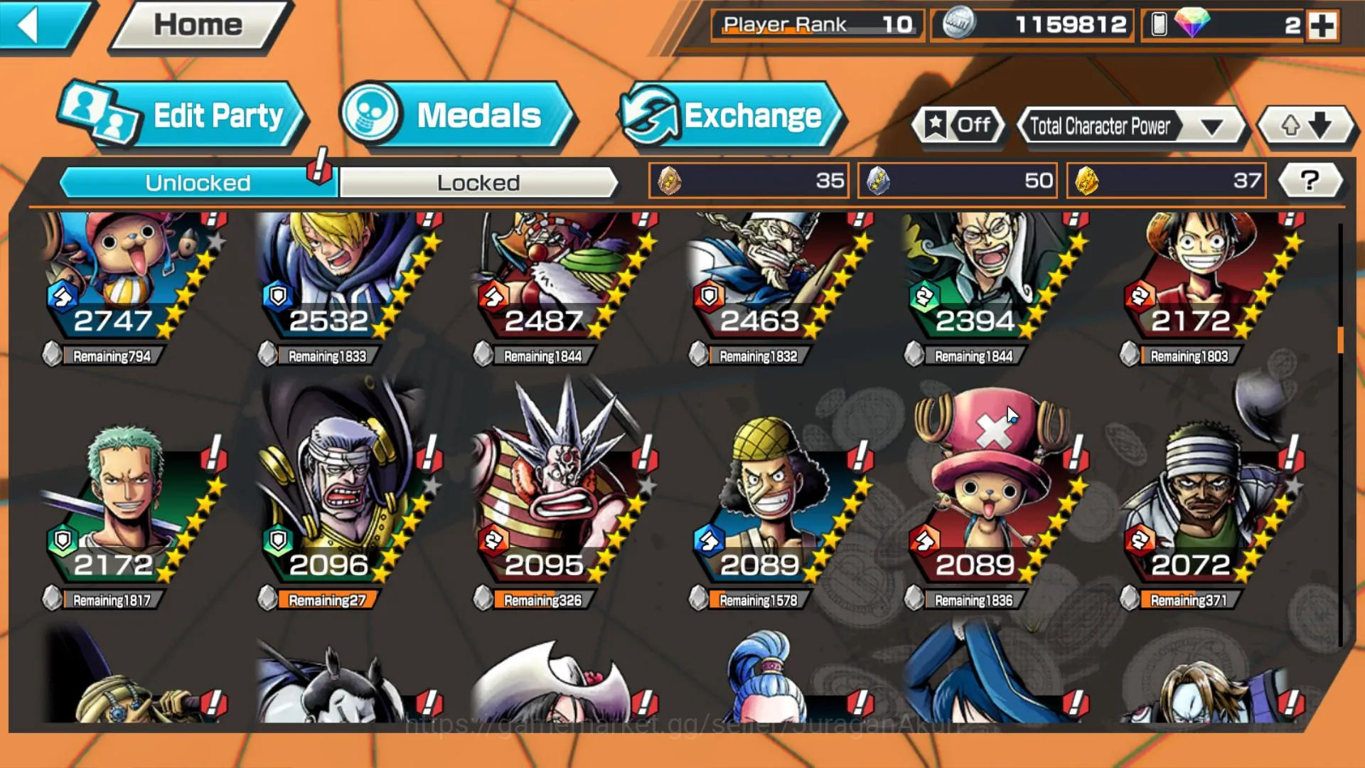 One Piece Bounty Rush Accounts Mid-Tier Global| 5 Meta Extreme (Kizaru,Zepyr,Bigmom Transform,Kaido,Bigmom Olin)|Rank 10|Log