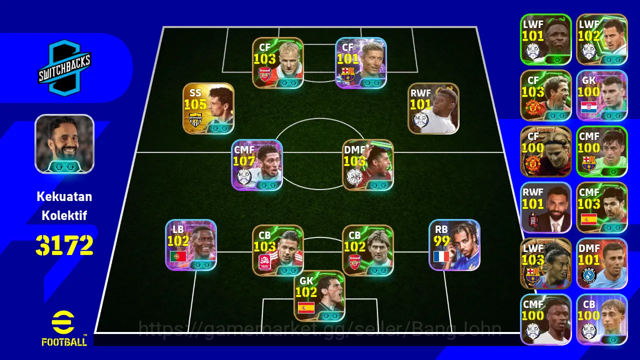 power | 3172 | bergkamp epic db blitz | baggio epic db | bellingham showtime | nuno mendes showtime | demichelis epic db |EFB036B eFootball Others power | 3172 | bergkamp epic db blitz | baggio epi image 1