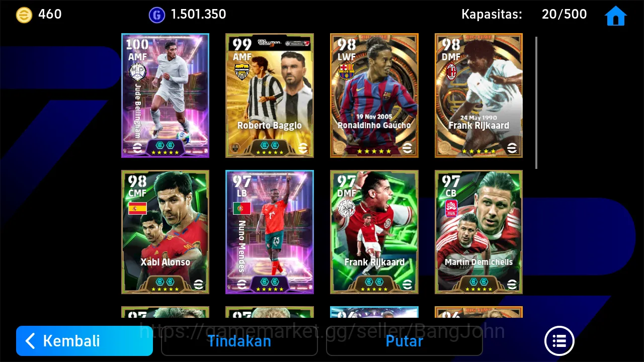 eFootball Accounts Others power | 3172 | bergkamp epic db blitz | baggio epic db | bellingham showtime | nuno mendes 4