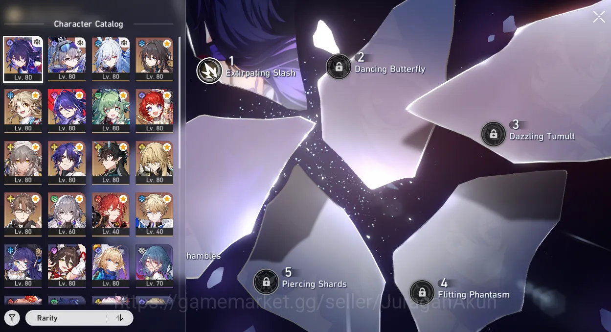 Honkai Star Rail Accounts Mid Game ASIA [TL70] 9 Limited ( Acheron+Sign, Tribbie+Sign, Ruan Mei, Tribbie 8