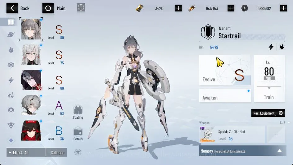 Punishing: Gray Raven Accounts Starter ASIA | NanamiStartrail, LuciaCW, Feral, | Chapter 2 | 1 Character Selector | Log KURO 3
