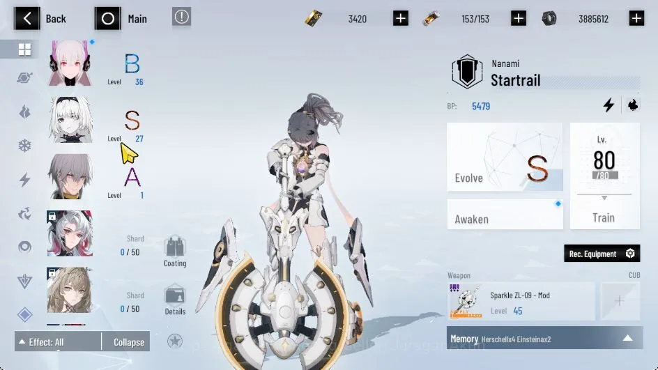Punishing: Gray Raven Accounts Starter ASIA | NanamiStartrail, LuciaCW, Feral, | Chapter 2 | 1 Character Selector | Log KURO 4