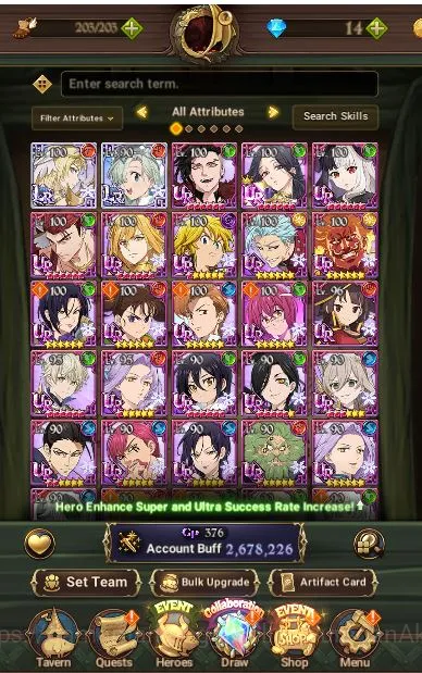GLOBAL|2,6M CC|2LR + 4 UR + Collab Blessing (Brunhild 2/6,Elizabeth,Arthur 3/6,Skuld,Mael,Sabunak)|Code Only| (SDS2419) The Seven Deadly Sins: Grand Cross Midgame GLOBAL|2,6M CC|2LR + 4 UR + Collab Blessing (Brunh image 1