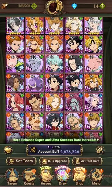 The Seven Deadly Sins: Grand Cross Accounts Midgame GLOBAL|2,6M CC|2LR + 4 UR + Collab Blessing (Brunhild 2
