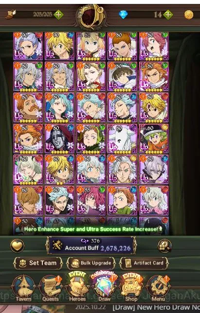 The Seven Deadly Sins: Grand Cross Accounts Midgame GLOBAL|2,6M CC|2LR + 4 UR + Collab Blessing (Brunhild 3