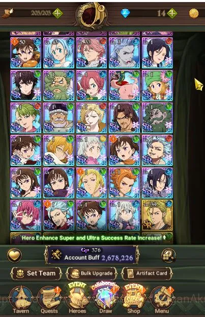 The Seven Deadly Sins: Grand Cross Accounts Midgame GLOBAL|2,6M CC|2LR + 4 UR + Collab Blessing (Brunhild 4