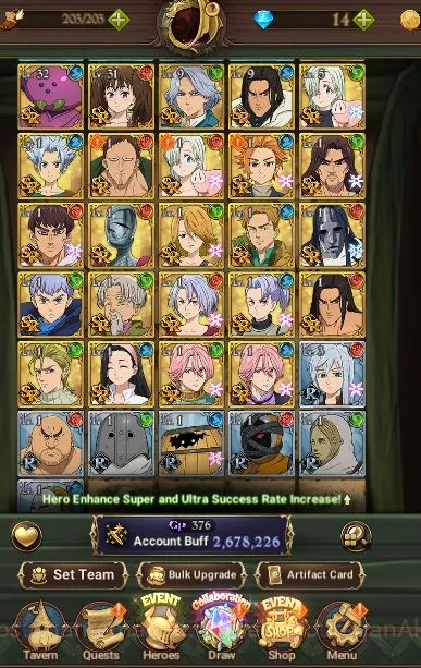 The Seven Deadly Sins: Grand Cross Accounts Midgame GLOBAL|2,6M CC|2LR + 4 UR + Collab Blessing (Brunhild 5
