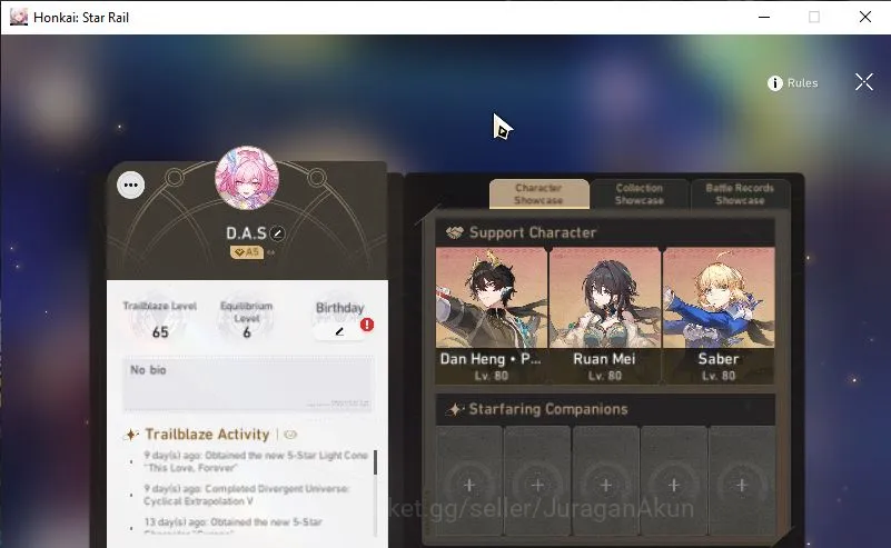 Honkai Star Rail Mid Game ASIA|TL 65| 7 Limited | Cyrene+Sign, Saber+Sign, T image 1