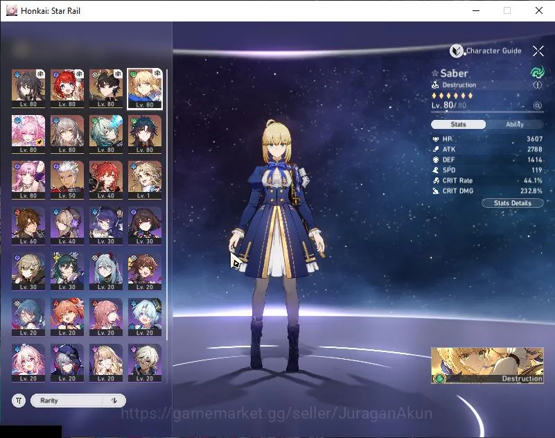 Honkai Star Rail Accounts Mid Game ASIA|TL 65| 7 Limited | Cyrene+Sign, Saber+Sign, Tribbie E1, Anaxa Etc | MC Female 2