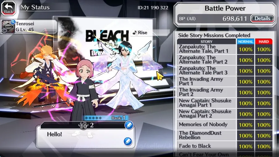 Bleach: Brave Souls Accounts GLOBAL 42K Orb|10Th Anniv(Ichigo,Rukia),TYBW25(Yac image 3