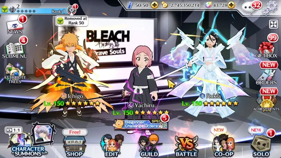 Bleach: Brave Souls Accounts GLOBAL 42K Orb|10Th Anniv(Ichigo,Rukia),TYBW25(Yac image 4