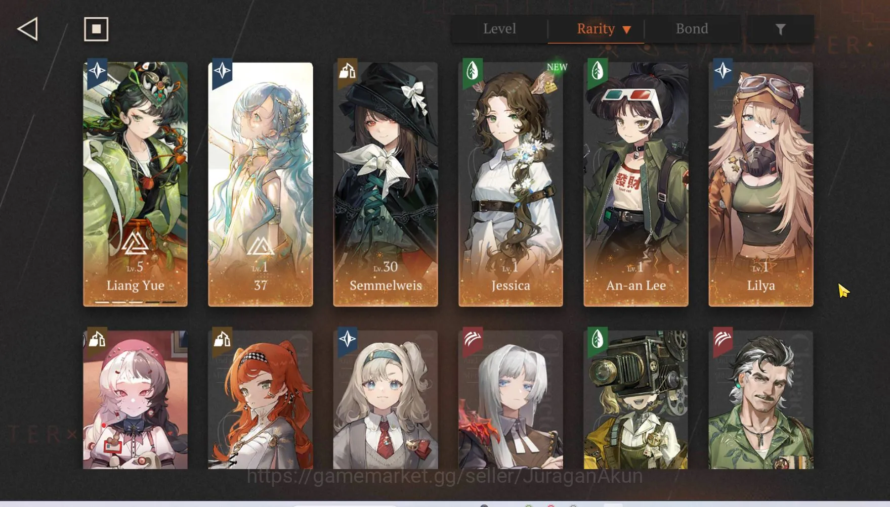 Reverse: 1999 Accounts Starter Lv 23 |Starter Liang Yue P3, 37, Semmelwis, Jessica, Lilya, An-an Lee, etc|Email 3