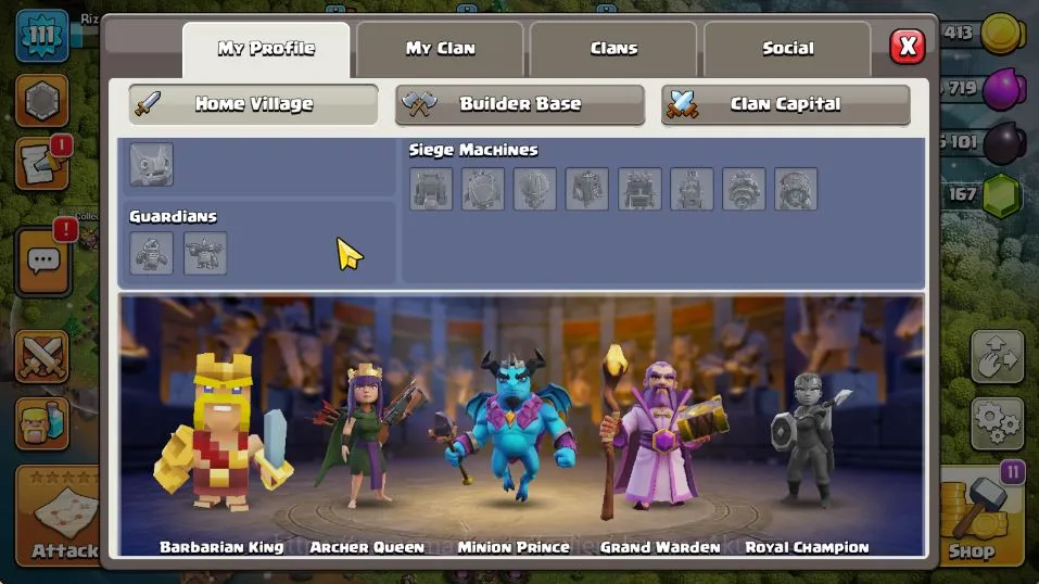 Clash of Clans Accounts Mid-Tier TH 12 - BH 7|LV 111|Limited Skin Hero|HH 5|BK 46,AQ 50,GW 20,MP 30,RC 0|Gems 181|CN 4